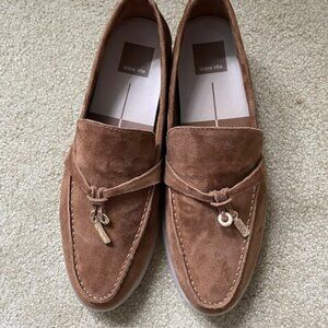 Dolce Vita Womens Lonzo Loafers Shoes Brown Suede Slip On Size 8